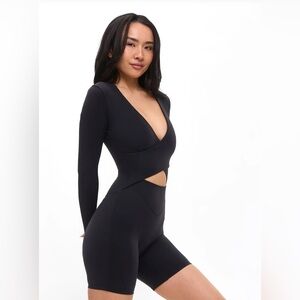 BUFFBUNNY COLLECTION BNWT POSHKNIT WRAP BODYSUIT-OYNX BLACK